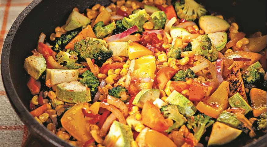 Жареные овощи с чили 