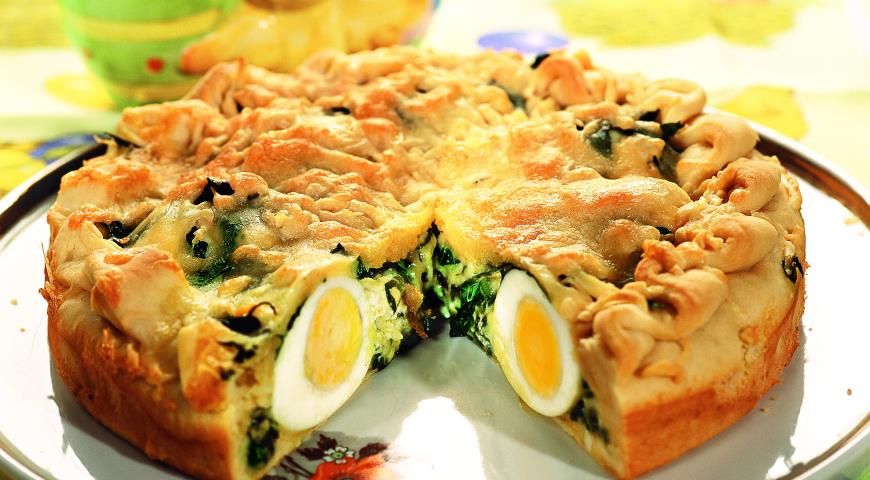 Рецепт Пирог со шпинатом и яйцом