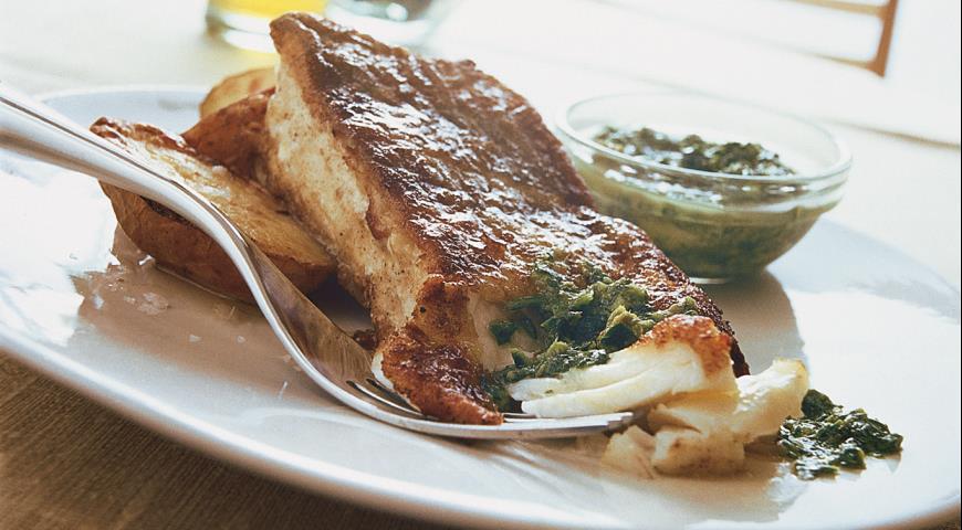 Рецепт Жареная рыба с зеленым соусом чили