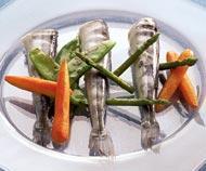 Ледяная рыба с овощами