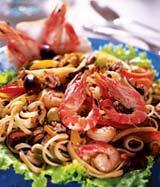 Салат морской со спагетти 
