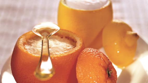 Апельсиновый и лимонный сорбет