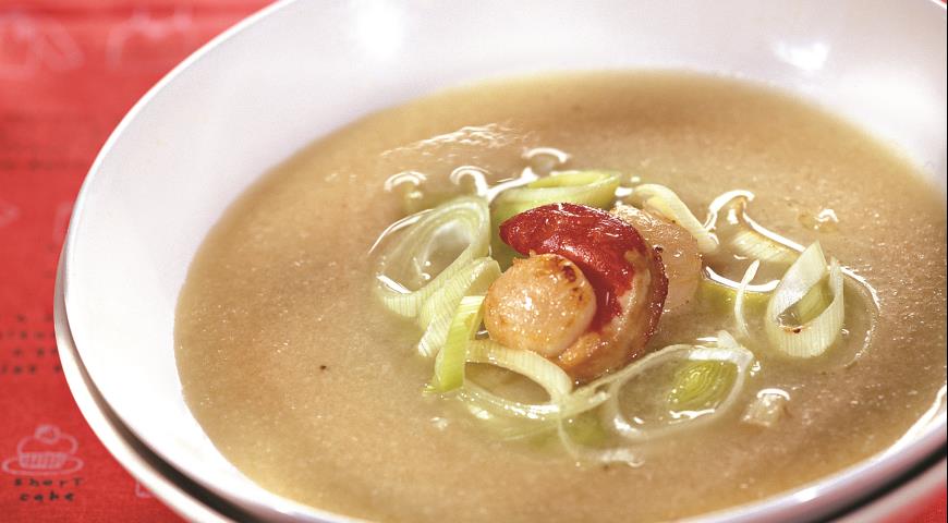 Рецепт Суп из цветной капусты с гребешками