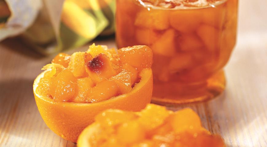 Персиковое варенье с апельсинами 