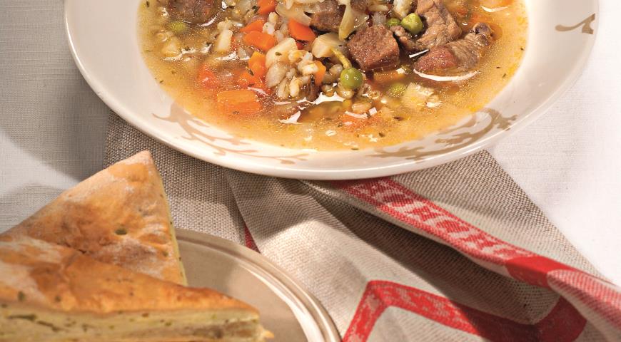 Рецепт Суп из баранины с лепешками