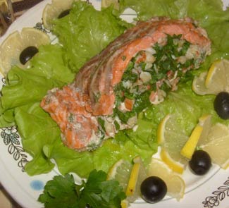 Рецепт Кармашки из лосося со шпинатом и креветками