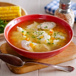 Рецепт Куриный суп с кукурузными клецками в мультиварке