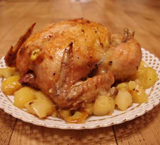Рецепт Курица с картофелем, запеченная в рукаве