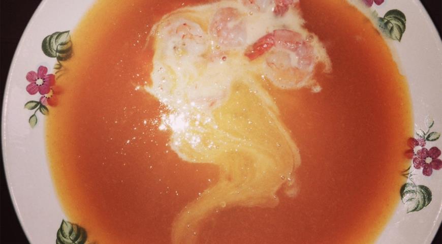 Рецепт Овощной крем-суп с киноа и креветками