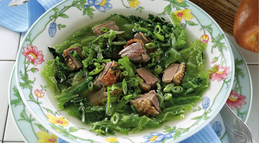 Рецепт Суп из гуся с савойской капустой и сельдереем