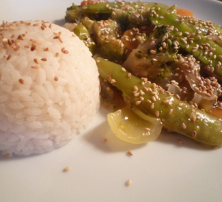 Рецепт Овощное рагу со стручковым горошком в азиатском стиле