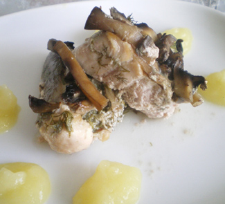 Рецепт Рыбное филе Германское, запеченное с картофельно-кабачковым пюре