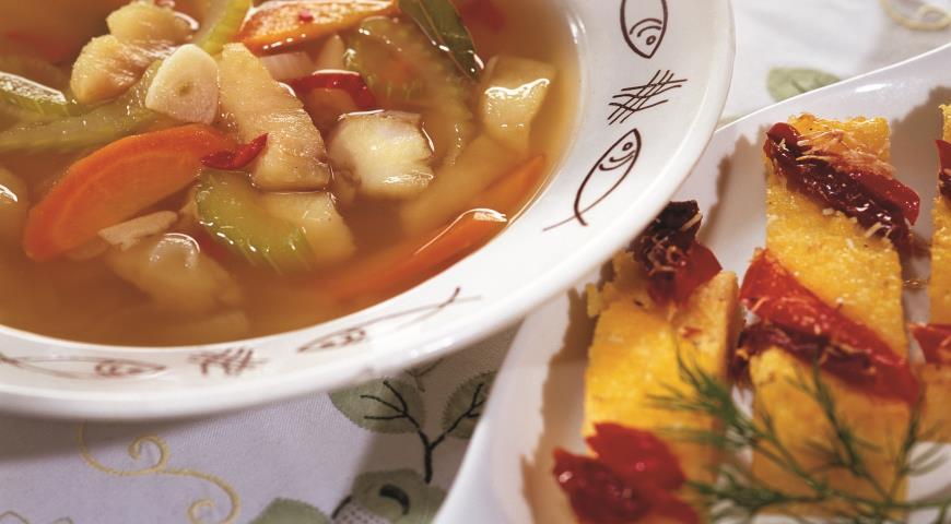 Рецепт Рыбный суп с полентой