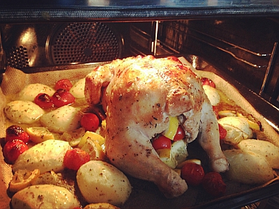 Курица в духовке с картошкой 