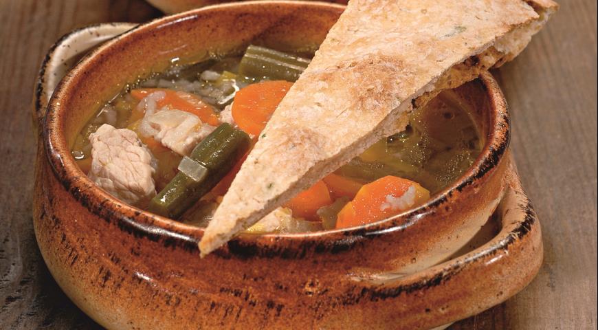 Рецепт Суп из индейки с овсяными лепешками