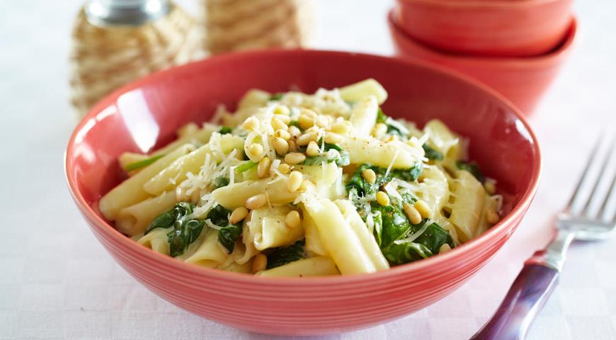 Рецепт Паста со сливочно-шпинатным соусом
