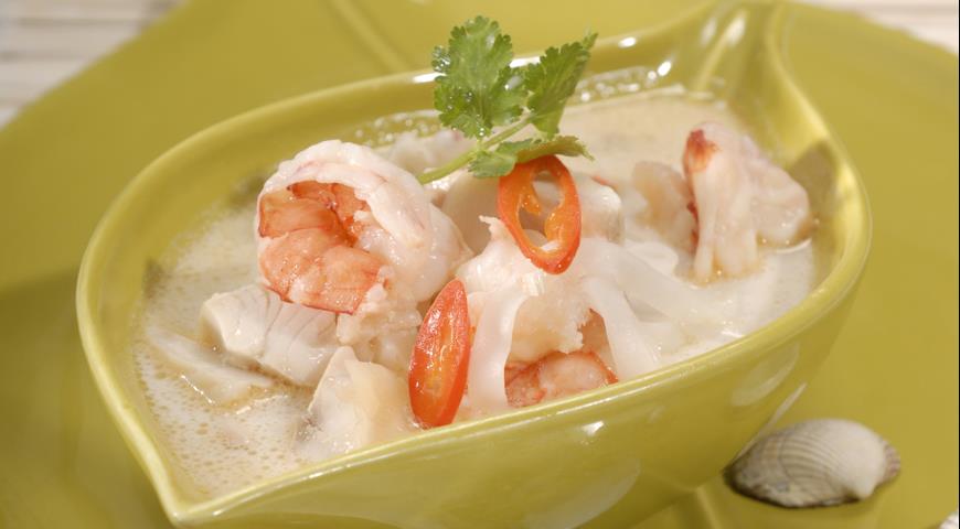Рецепт Тайский рыбный суп на кокосовом молоке