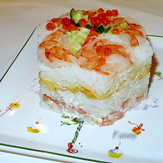 Рецепт Закусочный суши-тортик
