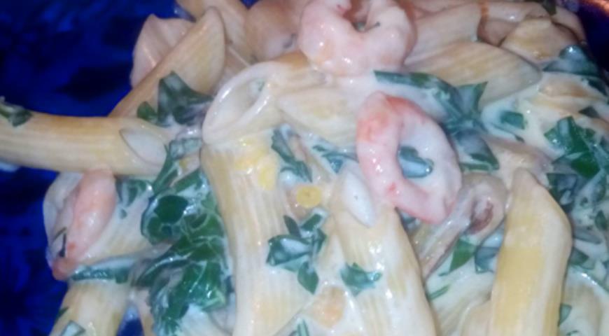 Рецепт Паста с кабачком, петрушкой и креветками