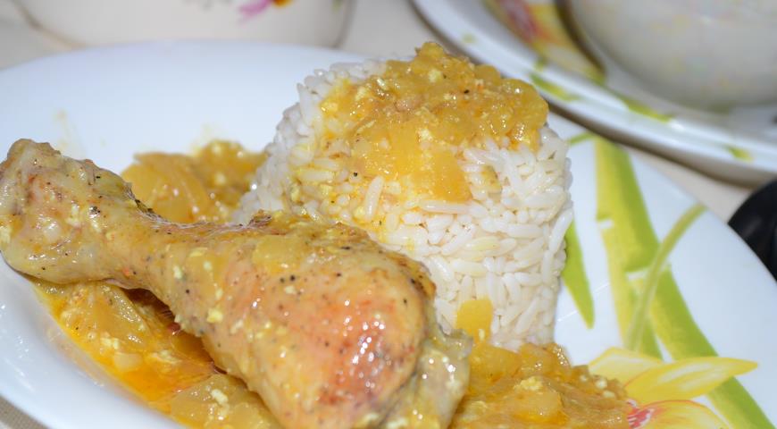 Куриные голени в мангово-сливочном соусе