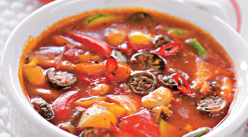Рецепт Запеченный суп с фасолью