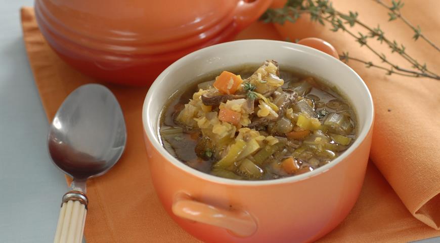 Рецепт Грибной суп с чечевицей