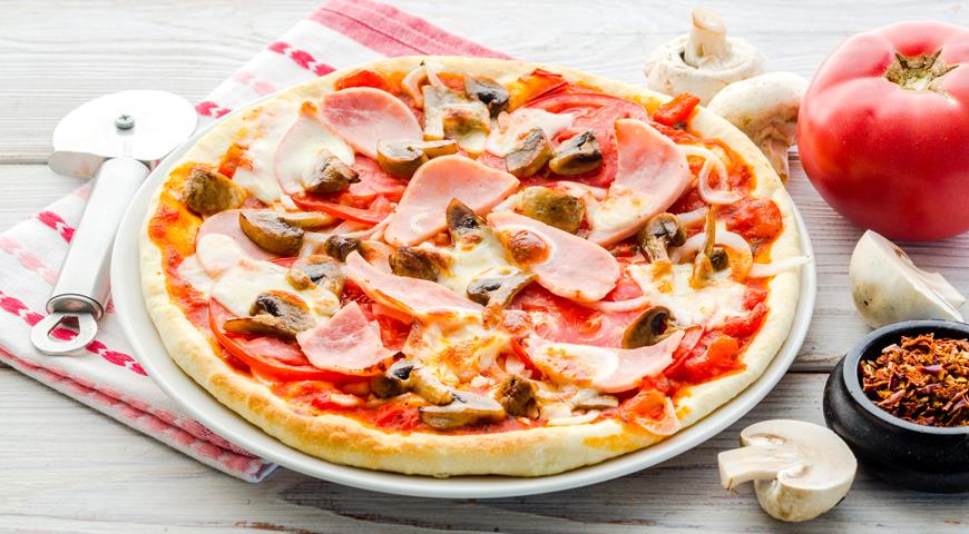 пицца с ветчиной и грибами рецепт как в пиццерии