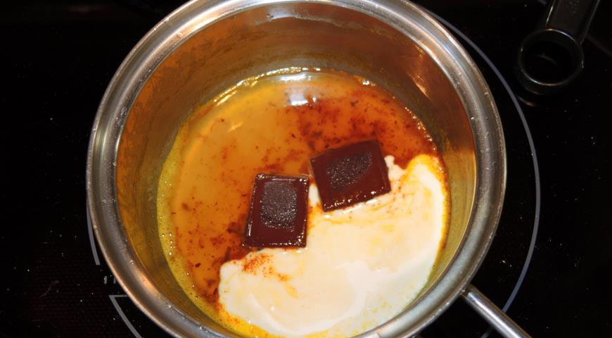 Готовим шоколадно-апельсиновый соус к треске с ароматом кофе