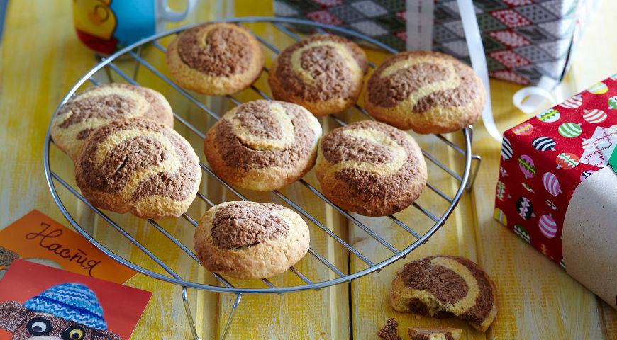 Рецепт Двухцветное печенье из песочного лимонного теста