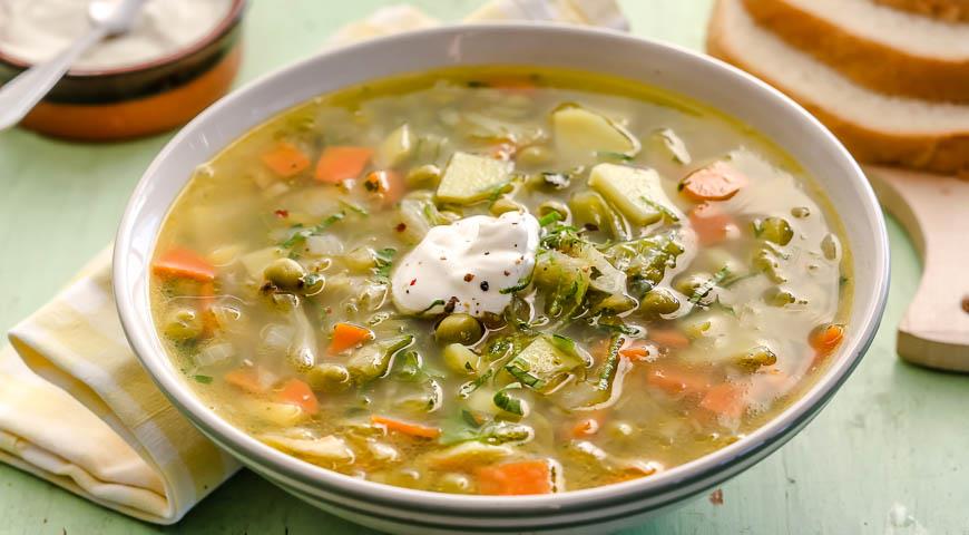 Рецепт Суп из сборных овощей на мясном бульоне