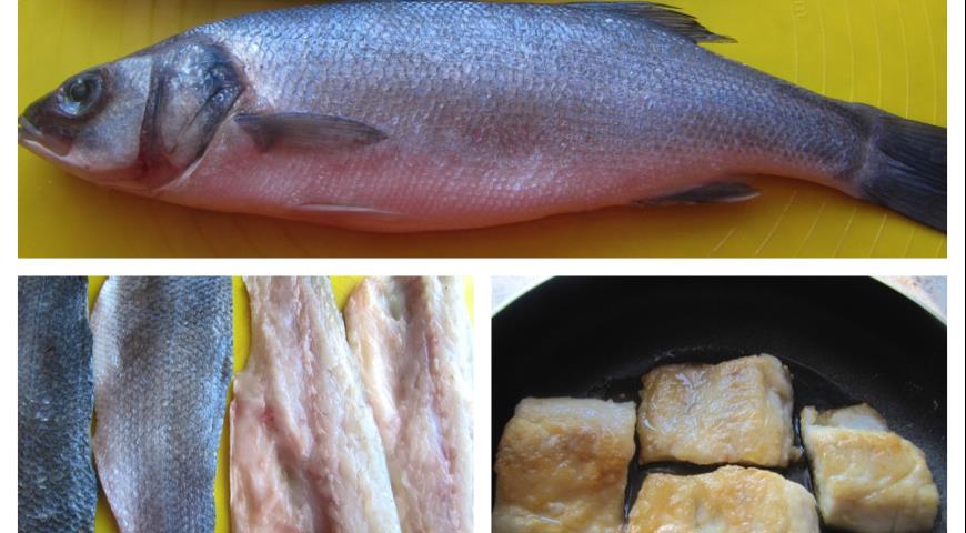 Слегка обжарить нарезанную речную рыбу до румяного цвета
