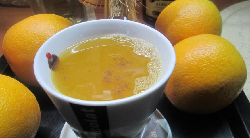 Добавляем в апельсиновый чай коньяк