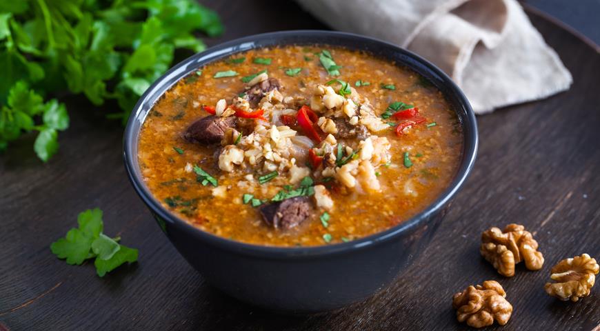 Суп харчо из говядины с рисом, пошаговый рецепт с фото