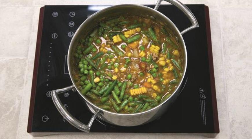 Быстрый овощной суп с фаршем. Шаг 3