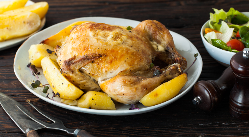Курица с картошкой в рукаве: 2 фото рецепта