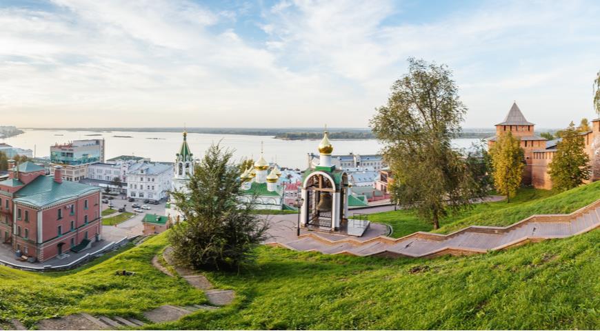 Вид на Нижний Новгород от стен Кремля