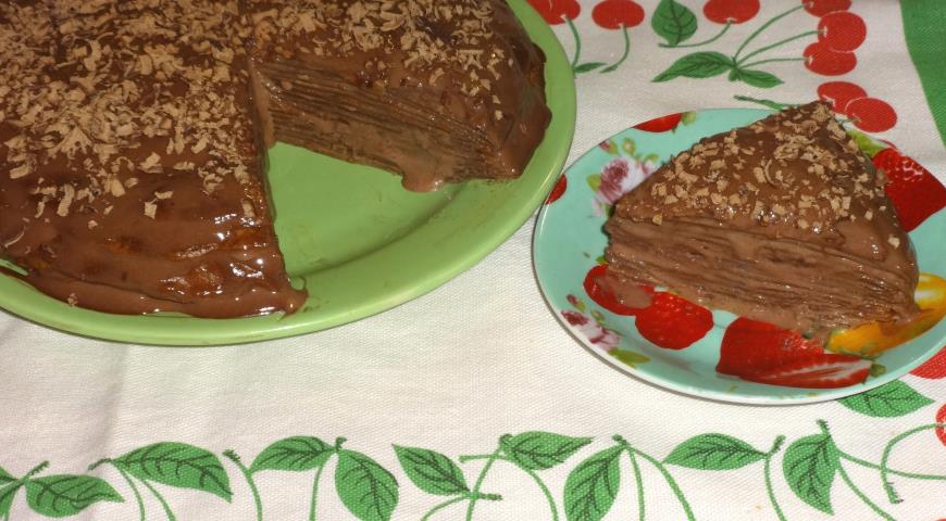 Шоколадный блинный торт 3