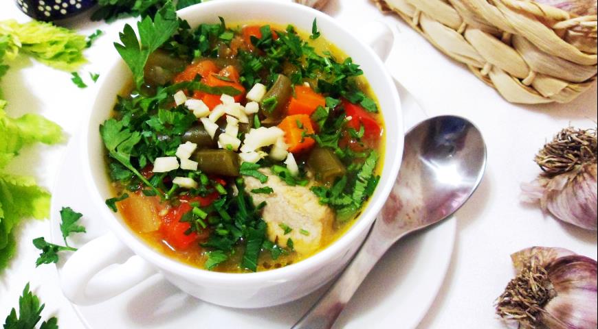 Овощной суп с индейкой 2