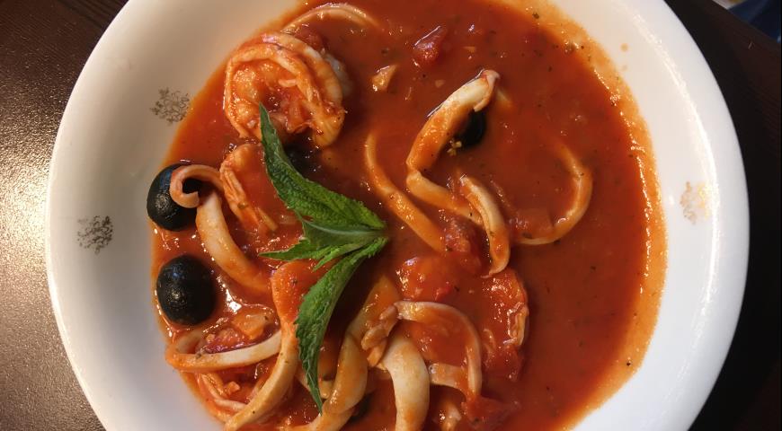 Томатный суп с морепродуктами, пошаговый рецепт с фото