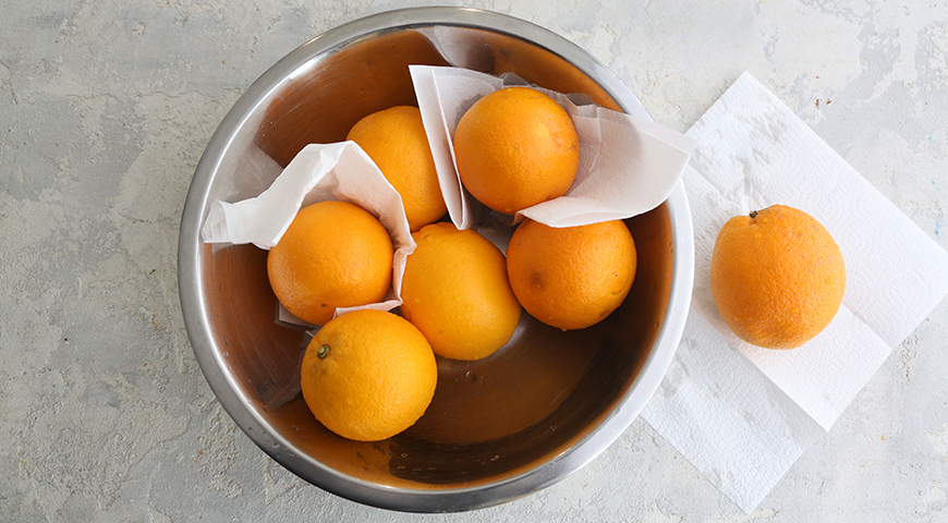 Апельсиновый мармелад с пряностями, подготовка апельсинов