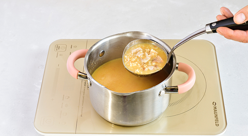 Куриный суп с булгуром и овощами, добавление апельсиновой цедры