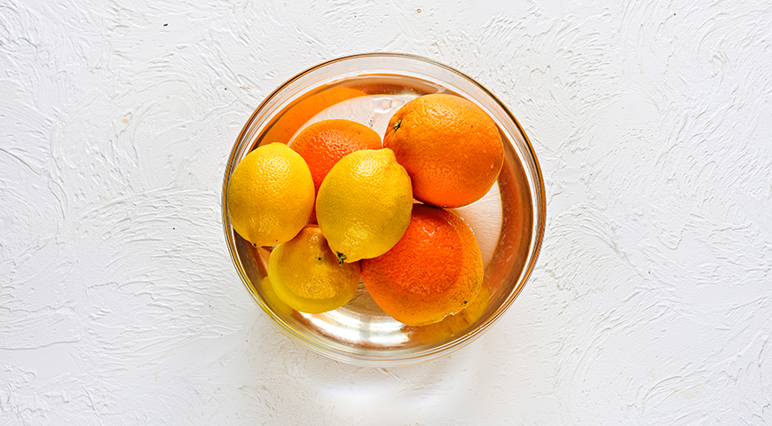 Варенье из лимона и апельсина, подготовка апельсинов и лимонов