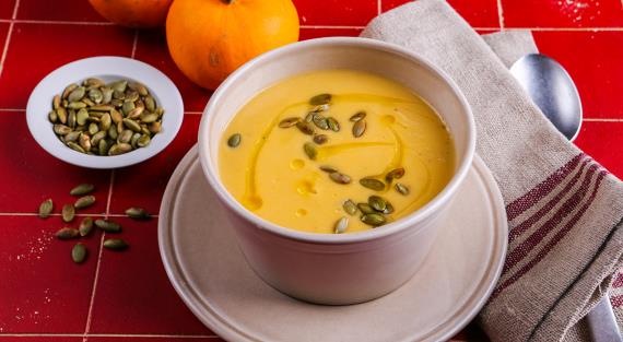 Тыквенный крем-суп с добавлением мёда, рецепт