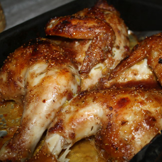 Рецепт Курица в инжирной корочке с пряным рисом