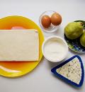 Ингредиенты для приготовления открытого пирога с грушами и сыром дор-блю